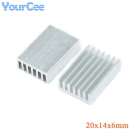 10pcs/2pcs Aluminum Alloy Heatsink Radiator Heat Sink Cooling Silver 25X25X5 20X20 8.8X8.8X5 11X11 14X14 19X13X11 19X19X24mm