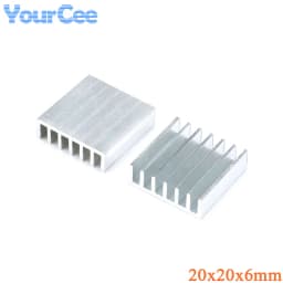 10pcs/2pcs Aluminum Alloy Heatsink Radiator Heat Sink Cooling Silver 25X25X5 20X20 8.8X8.8X5 11X11 14X14 19X13X11 19X19X24mm