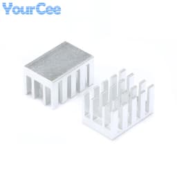 10pcs/2pcs Aluminum Alloy Heatsink Radiator Heat Sink Cooling Silver 25X25X5 20X20 8.8X8.8X5 11X11 14X14 19X13X11 19X19X24mm