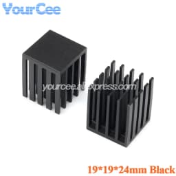 10pcs/2pcs Aluminum Alloy Heatsink Radiator Heat Sink Cooling Silver 25X25X5 20X20 8.8X8.8X5 11X11 14X14 19X13X11 19X19X24mm