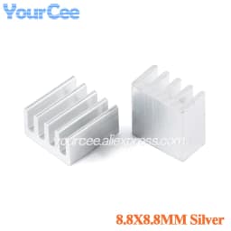 10pcs/2pcs Aluminum Alloy Heatsink Radiator Heat Sink Cooling Silver 25X25X5 20X20 8.8X8.8X5 11X11 14X14 19X13X11 19X19X24mm