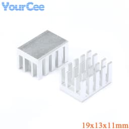 10pcs/2pcs Aluminum Alloy Heatsink Radiator Heat Sink Cooling Silver 25X25X5 20X20 8.8X8.8X5 11X11 14X14 19X13X11 19X19X24mm