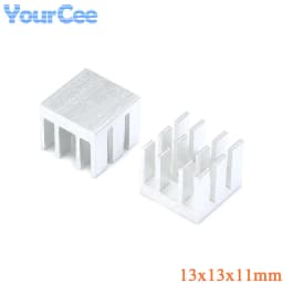 10pcs/2pcs Aluminum Alloy Heatsink Radiator Heat Sink Cooling Silver 25X25X5 20X20 8.8X8.8X5 11X11 14X14 19X13X11 19X19X24mm