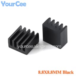 10pcs/2pcs Aluminum Alloy Heatsink Radiator Heat Sink Cooling Silver 25X25X5 20X20 8.8X8.8X5 11X11 14X14 19X13X11 19X19X24mm