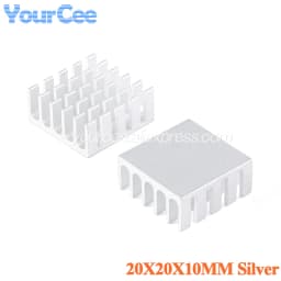10pcs/2pcs Aluminum Alloy Heatsink Radiator Heat Sink Cooling Silver 25X25X5 20X20 8.8X8.8X5 11X11 14X14 19X13X11 19X19X24mm