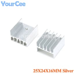 10pcs/2pcs Aluminum Alloy Heatsink Radiator Heat Sink Cooling Silver 25X25X5 20X20 8.8X8.8X5 11X11 14X14 19X13X11 19X19X24mm