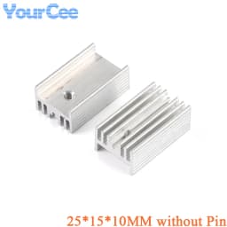 10pcs/2pcs Aluminum Alloy Heatsink Radiator Heat Sink Cooling Silver 25X25X5 20X20 8.8X8.8X5 11X11 14X14 19X13X11 19X19X24mm