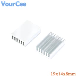 10pcs/2pcs Aluminum Alloy Heatsink Radiator Heat Sink Cooling Silver 25X25X5 20X20 8.8X8.8X5 11X11 14X14 19X13X11 19X19X24mm