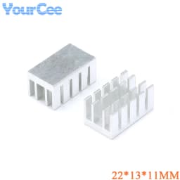 10pcs/2pcs Aluminum Alloy Heatsink Radiator Heat Sink Cooling Silver 25X25X5 20X20 8.8X8.8X5 11X11 14X14 19X13X11 19X19X24mm