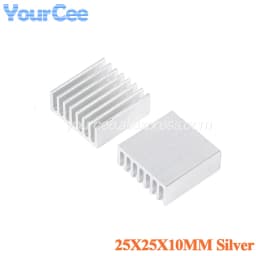 10pcs/2pcs Aluminum Alloy Heatsink Radiator Heat Sink Cooling Silver 25X25X5 20X20 8.8X8.8X5 11X11 14X14 19X13X11 19X19X24mm