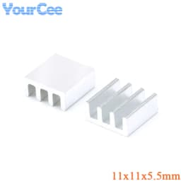 10pcs/2pcs Aluminum Alloy Heatsink Radiator Heat Sink Cooling Silver 25X25X5 20X20 8.8X8.8X5 11X11 14X14 19X13X11 19X19X24mm