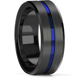 Fashion 8mm Red Groove Beveled Edge Black Tungsten Wedding Rings For Men Cool Black Celtic Dragon Inlay Red Carbon Fiber Ring