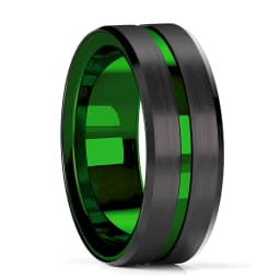 Fashion 8mm Red Groove Beveled Edge Black Tungsten Wedding Rings For Men Cool Black Celtic Dragon Inlay Red Carbon Fiber Ring