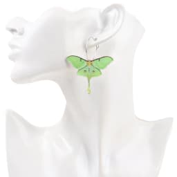 New Colorful Moth Butterfly Printing Acrylic Earrings for Women Cute Insect Insert Hoops Dangle Earrings Fashion Hanging Jewelry
