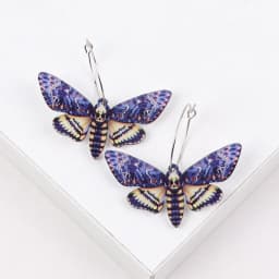 New Colorful Moth Butterfly Printing Acrylic Earrings for Women Cute Insect Insert Hoops Dangle Earrings Fashion Hanging Jewelry