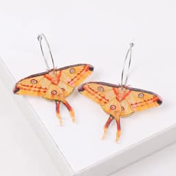 New Colorful Moth Butterfly Printing Acrylic Earrings for Women Cute Insect Insert Hoops Dangle Earrings Fashion Hanging Jewelry