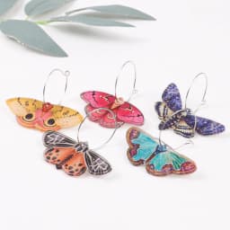 New Colorful Moth Butterfly Printing Acrylic Earrings for Women Cute Insect Insert Hoops Dangle Earrings Fashion Hanging Jewelry