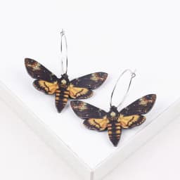 New Colorful Moth Butterfly Printing Acrylic Earrings for Women Cute Insect Insert Hoops Dangle Earrings Fashion Hanging Jewelry