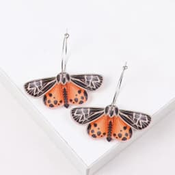 New Colorful Moth Butterfly Printing Acrylic Earrings for Women Cute Insect Insert Hoops Dangle Earrings Fashion Hanging Jewelry