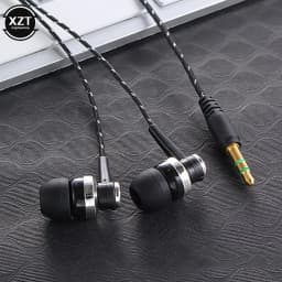 1pc Wired Earphone Stereo Guitar In-Ear 3.5mm Nylon Weave Cable Earphone Headset For Laptop Smartphone Tablets Headphone