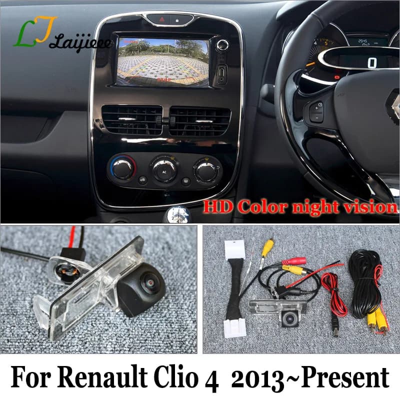 Reverse Camera For Renault Clio 4 2013~2021 OEM Screen Media Nav System 170 Degrees HD Night Vision Car Rear View Backup Camera