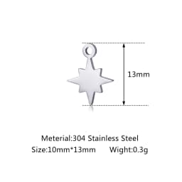 5pcs/Lot Wholesale Stainless Steel High Quality Star Charms Pendants For Making Jewelry DIY Necklace Earrings Bracelets Jewelry