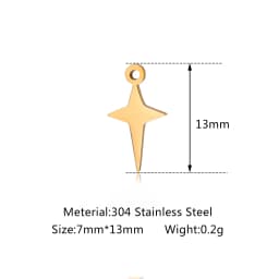 5pcs/Lot Wholesale Stainless Steel High Quality Star Charms Pendants For Making Jewelry DIY Necklace Earrings Bracelets Jewelry