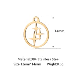 5pcs/Lot Wholesale Stainless Steel High Quality Star Charms Pendants For Making Jewelry DIY Necklace Earrings Bracelets Jewelry