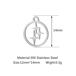 5pcs/Lot Wholesale Stainless Steel High Quality Star Charms Pendants For Making Jewelry DIY Necklace Earrings Bracelets Jewelry