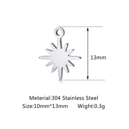 5pcs/Lot Wholesale Stainless Steel High Quality Star Charms Pendants For Making Jewelry DIY Necklace Earrings Bracelets Jewelry