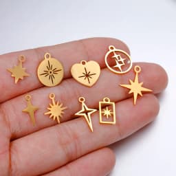 5pcs/Lot Wholesale Stainless Steel High Quality Star Charms Pendants For Making Jewelry DIY Necklace Earrings Bracelets Jewelry
