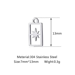 5pcs/Lot Wholesale Stainless Steel High Quality Star Charms Pendants For Making Jewelry DIY Necklace Earrings Bracelets Jewelry