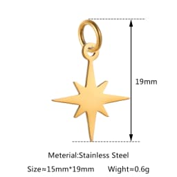 5pcs/Lot Wholesale Stainless Steel High Quality Star Charms Pendants For Making Jewelry DIY Necklace Earrings Bracelets Jewelry