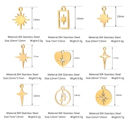 5pcs/Lot Wholesale Stainless Steel High Quality Star Charms Pendants For Making Jewelry DIY Necklace Earrings Bracelets Jewelry