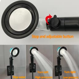 New Design Propeller Bathroom Shower Head High Pressure Water Saving With Adjustable Button Built-in Filter Handheld Shower Head