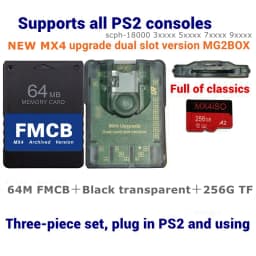 MX4 Dual Slot Edition MG2BOX TF SD Card Adapter For ALL PS2 Consoles+256G/128G/64G TF/SD+PS2 FMCB Card Optional Combination