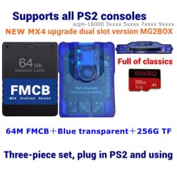 MX4 Dual Slot Edition MG2BOX TF SD Card Adapter For ALL PS2 Consoles+256G/128G/64G TF/SD+PS2 FMCB Card Optional Combination