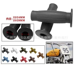 1 Pair 22MM 25MM 28MM Vintage Handle Motorcycle Grips Universal Rubber Moto Handlebar Grip Hand Bar End Cafe Racer Bobber Custom