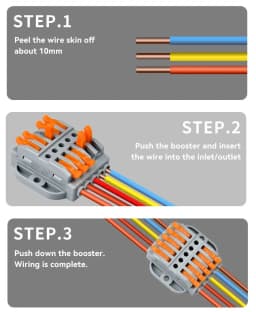 1 PCS Mini Quick Wire Connectors Universal Compact Household Wires Connectors Splicing Push-inTerminal Block with Fixing Hole