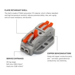 1 PCS Mini Quick Wire Connectors Universal Compact Household Wires Connectors Splicing Push-inTerminal Block with Fixing Hole