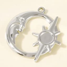 Luna Moon 100% Stainless Steel Charms For Jewelry Making Supplies Curved Month Pendant Silver Color Fashion Charms In Bulk Gifts