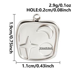 Luna Moon 100% Stainless Steel Charms For Jewelry Making Supplies Curved Month Pendant Silver Color Fashion Charms In Bulk Gifts