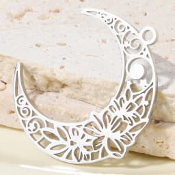 Luna Moon 100% Stainless Steel Charms For Jewelry Making Supplies Curved Month Pendant Silver Color Fashion Charms In Bulk Gifts