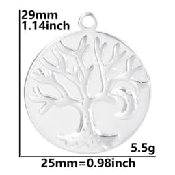 Luna Moon 100% Stainless Steel Charms For Jewelry Making Supplies Curved Month Pendant Silver Color Fashion Charms In Bulk Gifts