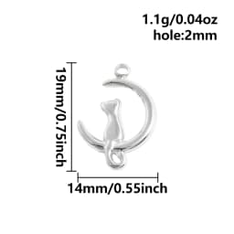 Luna Moon 100% Stainless Steel Charms For Jewelry Making Supplies Curved Month Pendant Silver Color Fashion Charms In Bulk Gifts
