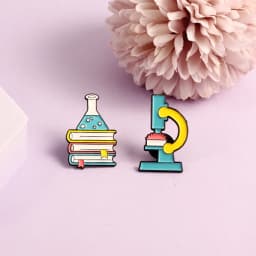 Believe in Science Enamel Brooch Chemical Molecule Test Tube DNA Microscope Eye Medicine Bottle Creative Badge Pins Jewelry Gift