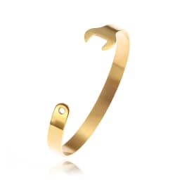 Fashion Design Stainless Steel Curved Tableware Fork Open Bracelet Men and Women Personality Charm Hip Hop Casual Jewelry Gift