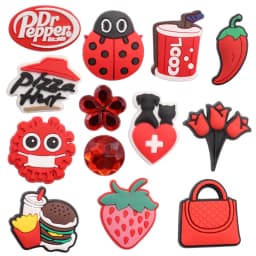 1-13Pcs PVC Strawberry Chili Cool Shoe Charms Buckle Clog Hamburger Shoe Decoration Fit DIY Kids Cute Holiday Gift