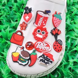 1-13Pcs PVC Strawberry Chili Cool Shoe Charms Buckle Clog Hamburger Shoe Decoration Fit DIY Kids Cute Holiday Gift