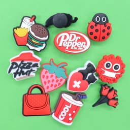 1-13Pcs PVC Strawberry Chili Cool Shoe Charms Buckle Clog Hamburger Shoe Decoration Fit DIY Kids Cute Holiday Gift